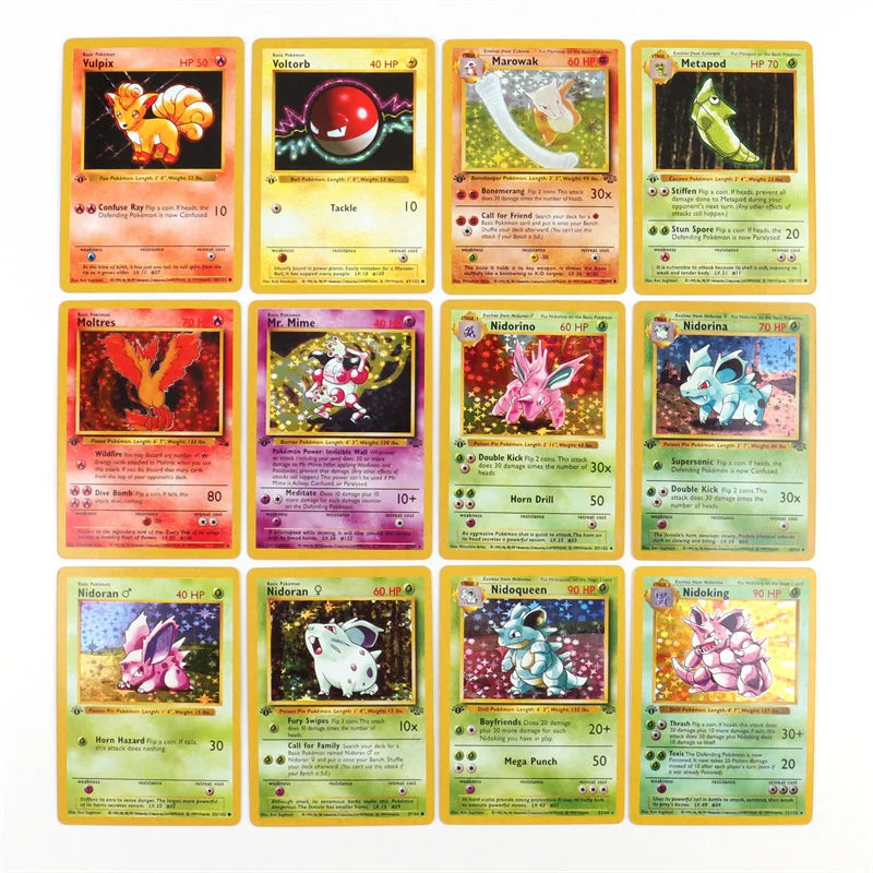 151Pcs 1996 1st Edition Pokemon Foil Flash Cards Pikachu Charizard Blastoise Venusaur Mewtwo Game Collection Cards