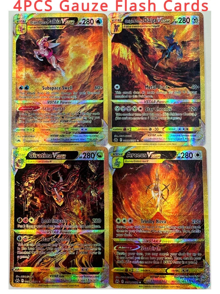 4pcs/set Arceus VSTAR Toys Hobbies Hobby Collectibles Game Collection Anime Cards