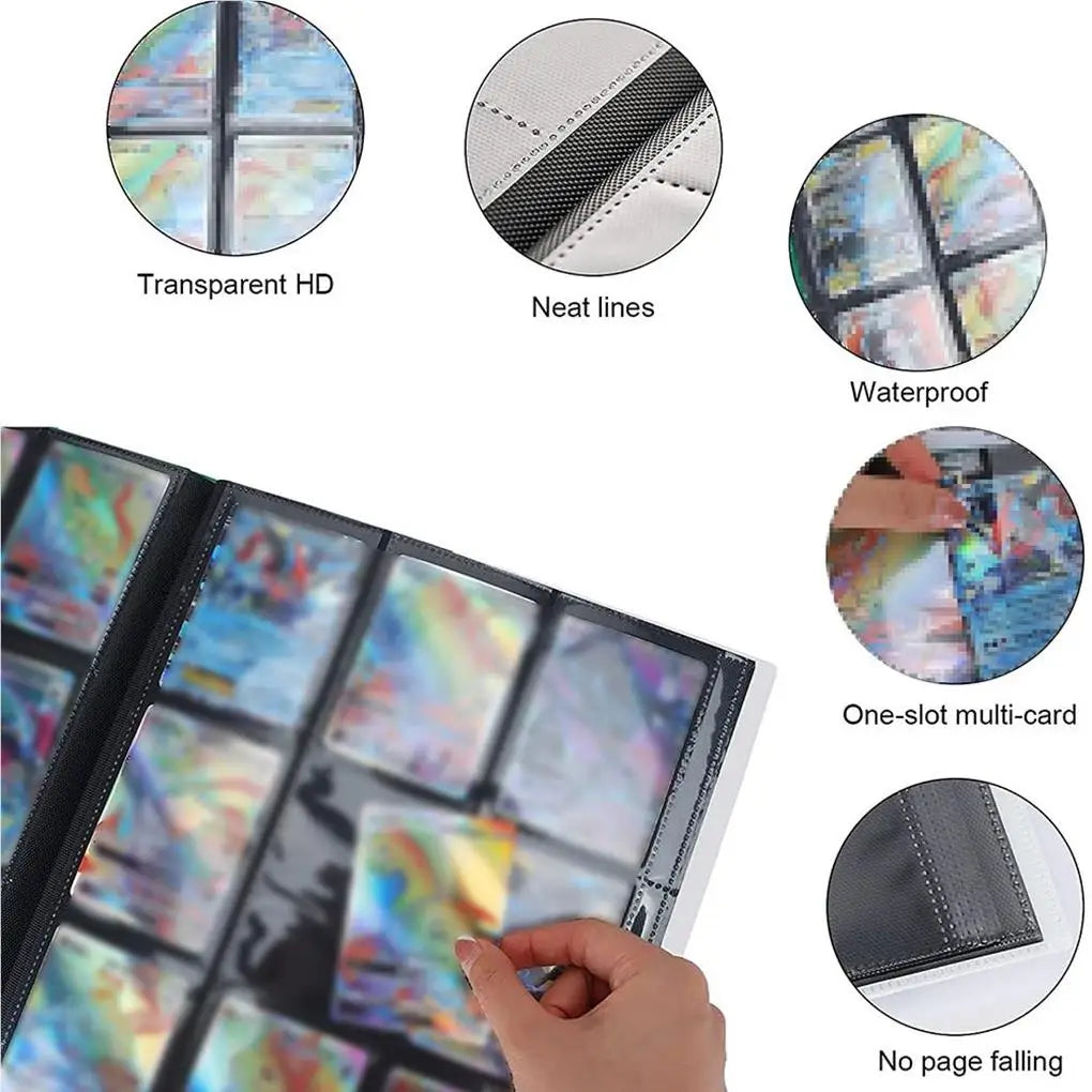 Trading Card Collector Holder 9-Pocket 360 Cards Binder Portable Storage Case Suitable for Pokemon Cards Baseball Football Cards