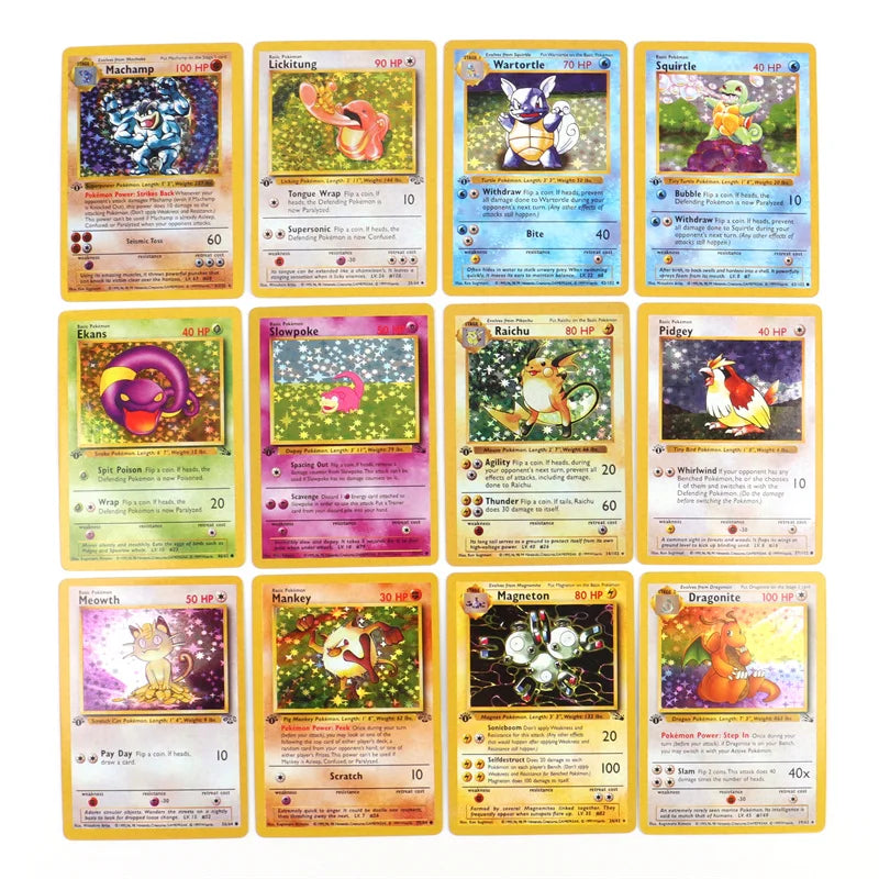 151Pcs 1996 1st Edition Pokemon Foil Flash Cards Pikachu Charizard Blastoise Venusaur Mewtwo Game Collection Cards