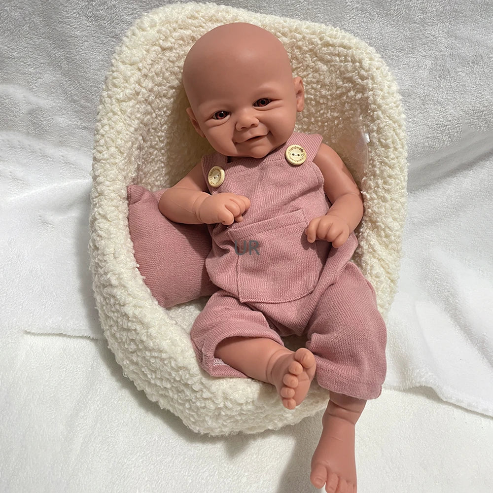 Washable Soft 17 Inch Full Body Silicone Reborn Baby Girl Painted/Unpainted Handmade 100% Like Real Baby Doll Collector Toy