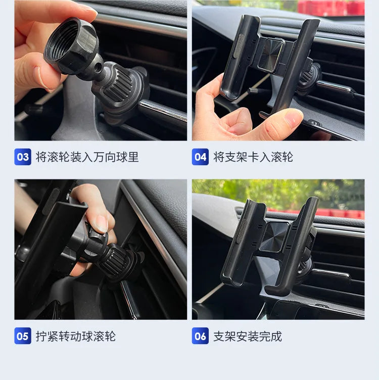 Car Phone Holder 360° Rotation Stand for Cell Phone Universal Gravity Auto Phone Holder In Car Air Vent Clip Mount GPS Support