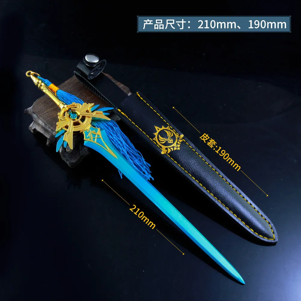 Genshin Impact Weapon Models - 22cm (8.66 Inches) Zinc Alloy, Rustproof, Dull Blade, Perfect for Fans, Collectors, and Gifts