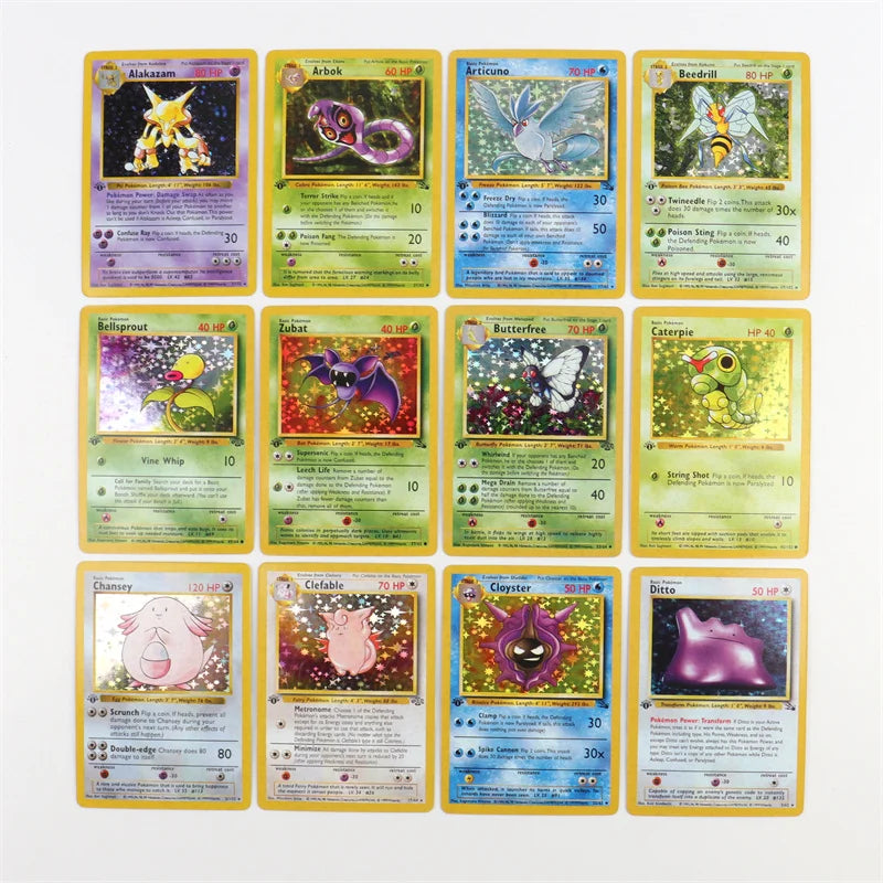 151Pcs 1996 1st Edition Pokemon Foil Flash Cards Pikachu Charizard Blastoise Venusaur Mewtwo Game Collection Cards