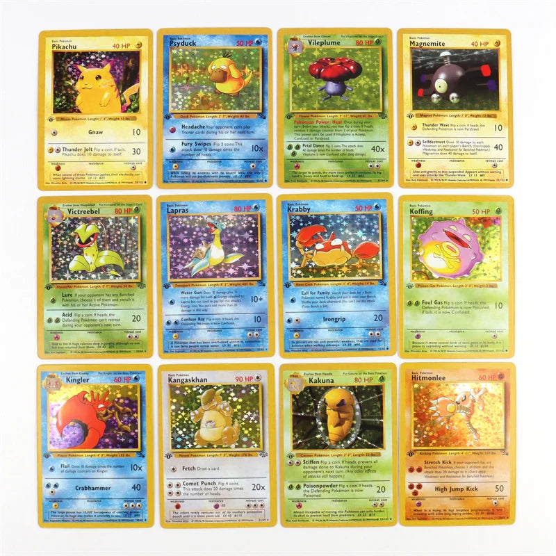 151Pcs 1996 1st Edition Pokemon Foil Flash Cards Pikachu Charizard Blastoise Venusaur Mewtwo Game Collection Cards