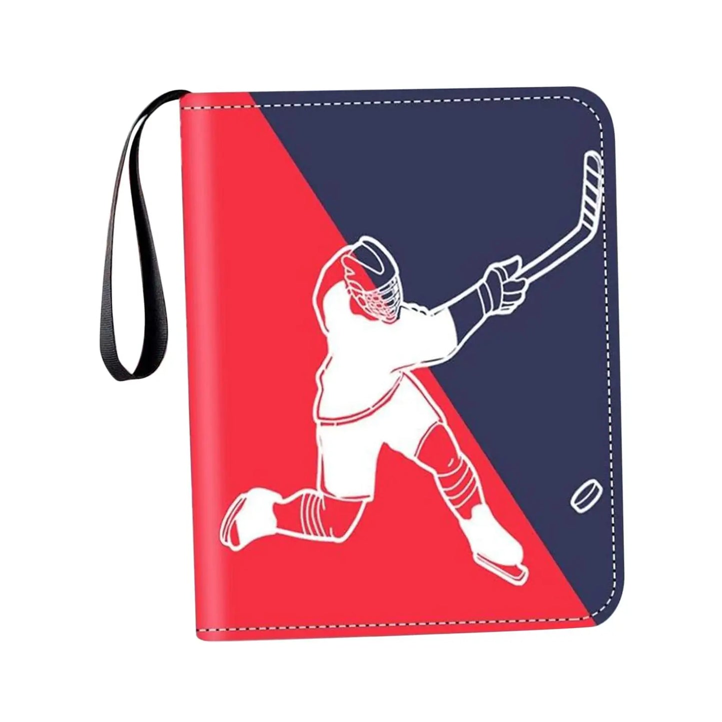 Hockey Card Folder with Sleeves, 4 Pocket Trading Card Folder with 400 Card Sleeves, Card Collector Album with Zipper