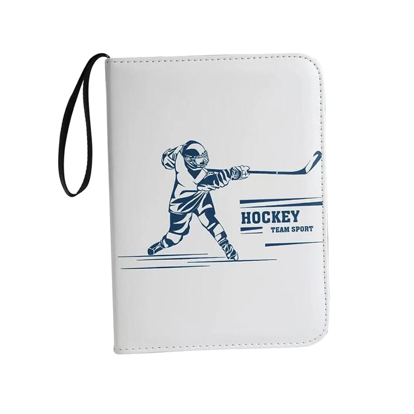 Hockey Card Folder with Sleeves, 4 Pocket Trading Card Folder with 400 Card Sleeves, Card Collector Album with Zipper