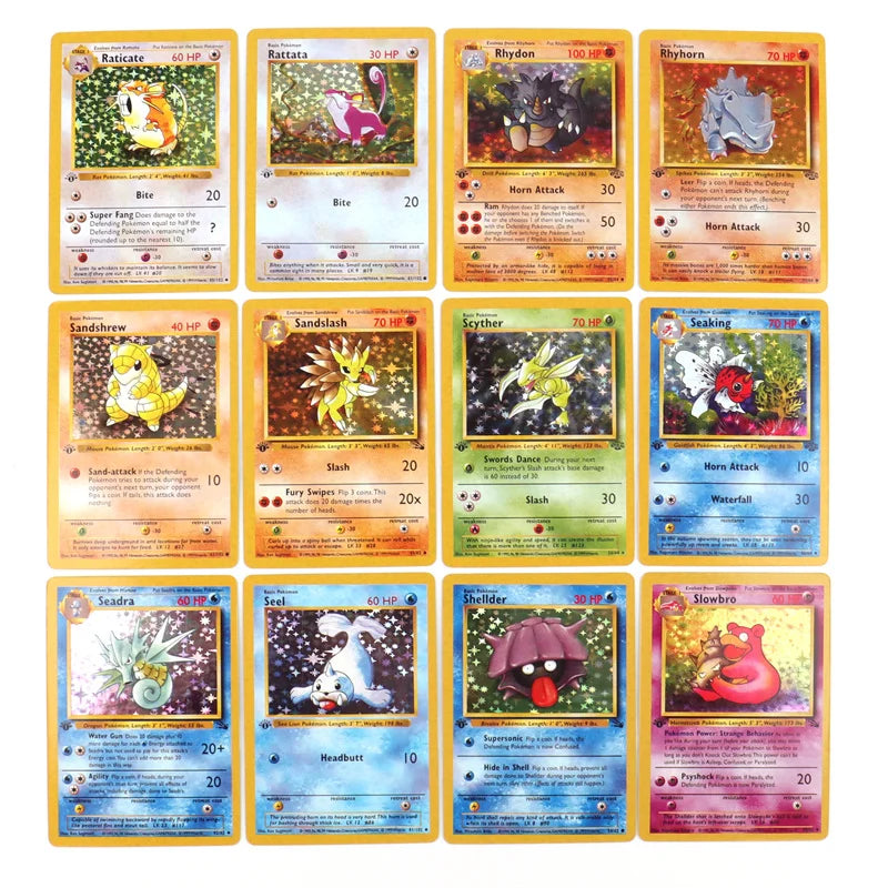 151Pcs 1996 1st Edition Pokemon Foil Flash Cards Pikachu Charizard Blastoise Venusaur Mewtwo Game Collection Cards